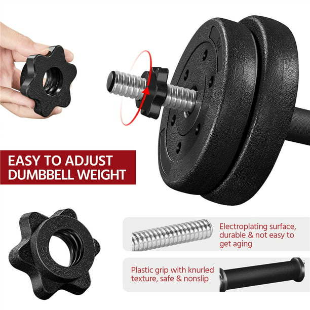 Adjustable Dumbbell Set for Home and Gym Exercise, Black,