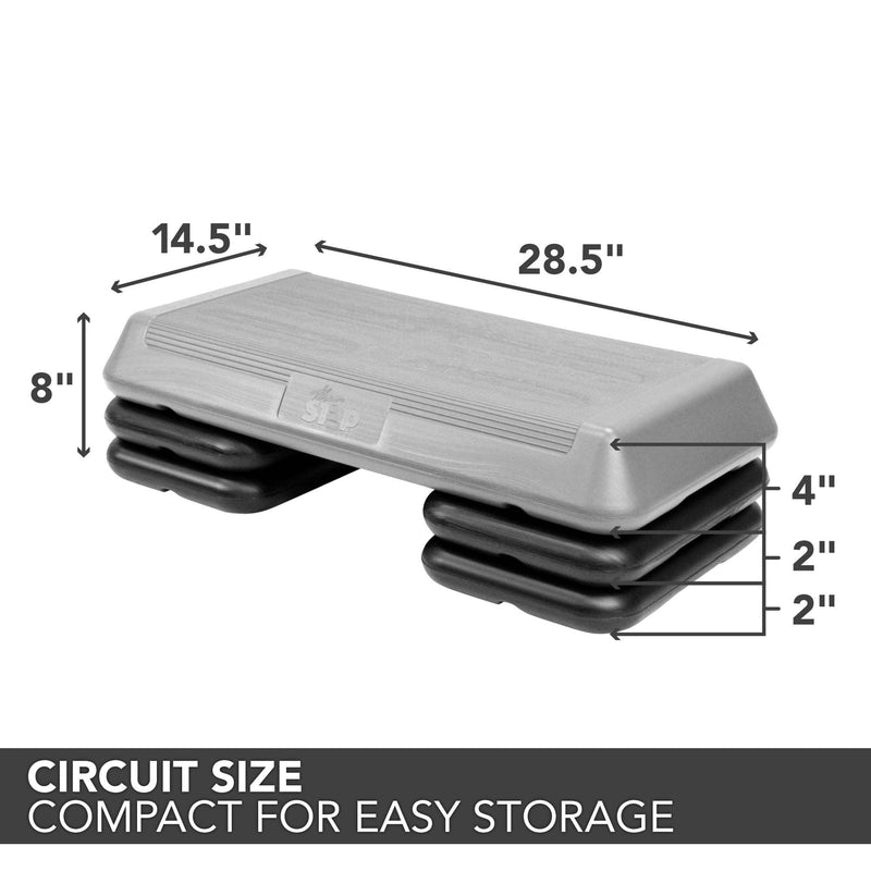 Original Aerobic Platform – Circuit Size Grey Aerobic Platform and Four Original Black Risers Included