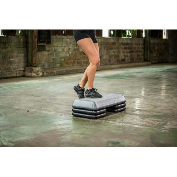 Original Aerobic Platform – Circuit Size Grey Aerobic Platform and Four Original Black Risers Included