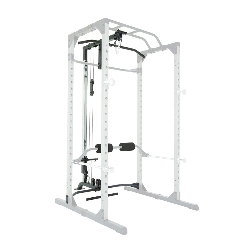 PROGEAR 310 Olympic Lat Pull Down and Low Row Cable Attachment for Progear 1600 Ultra Strength 800lb Weight Capacity Squat Stand Power Rack Cage with Lock-in J-Hooks