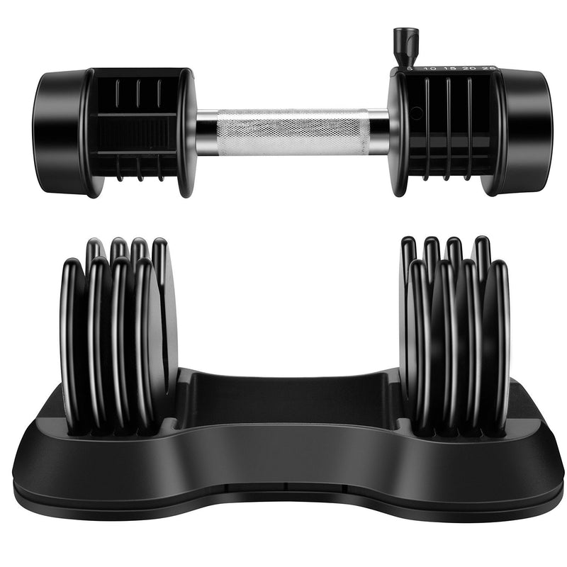 Adjustable Dumbbell 25 lbs with Fast Automatic  and Weight Plate for Workout Home Gym