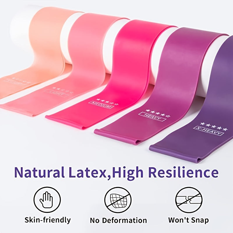 5pcs/set Different Stretch Band; Resistance Tape For Exercise Workout Fitness