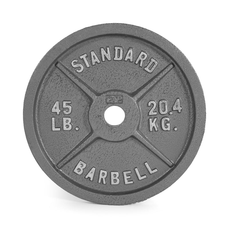 CAP Barbell Gray Olympic Cast Iron Weight Plate, 45 lb